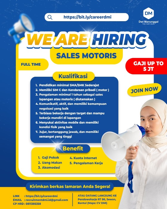 Lowongan Kerja Sales Motoris Dwimanunggal Indonesia